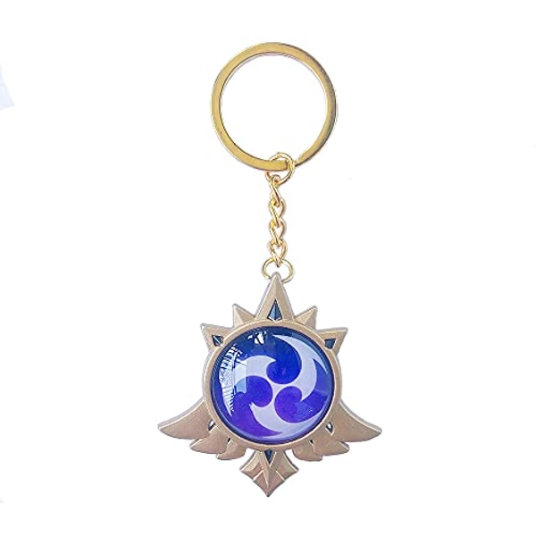 KattyStory Genshin Impact Mondstadt and Liyue Vision Keychain ，Game Character Cosplay Keyring Pendant Accessories