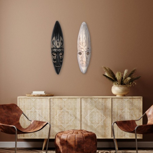 Amani - Wooden Wall Mask by Northshire Wall Art