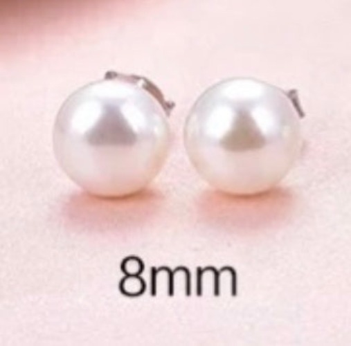 Akoi Fresh Water Pearl Stud Earrings - 8mm