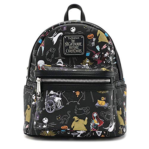 Loungefly Disney Nightmare Before Christmas All Over Print Womens Double Strap Shoulder Bag Purse