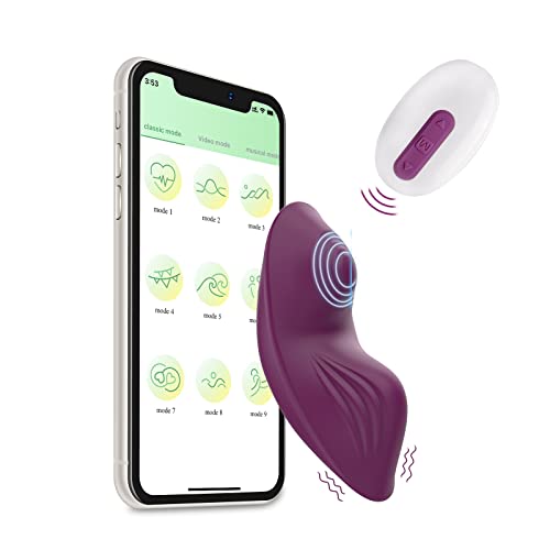 Wearable Panty Vibrators, App Remote Control Vibrators with 9 Vibrating Modes, Butterfly Vibrators for Vagina and Clitoral, Waterproof Magnetic Charging Sex Toys for Women or Couples(Purple) - Purple
