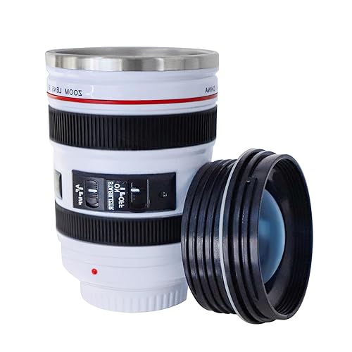 Camera Lens Coffee Mug White/Black