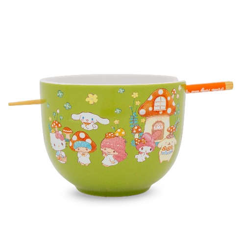 Sanrio Hello Kitty and Friends Mushroom Crew Ceramic Ramen Bowl Set | 20 Ounces | Default Title