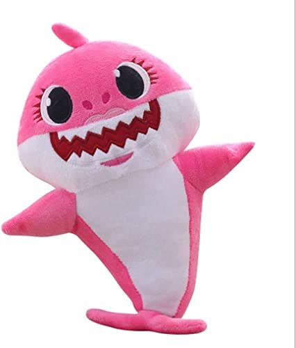 Baby Cute Plush Toy Plush Shark Toy That Sings with Music and Luminous Light is The Best Birthday Gift for Children … (Pink) - Pink