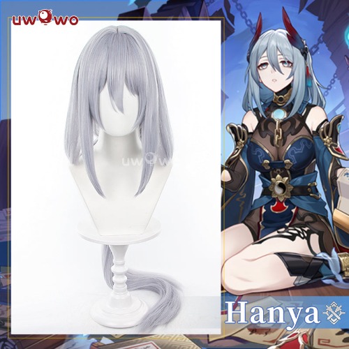 【Pre-sale】Uwowo Honkai: Star Rail Hanya Cosplay Wig Long Silver Hair | Default Title