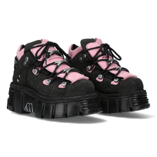 buty NEW ROCK NOBUCK NEGRO, NOBUCK ROSA TOWER NEGRO LATERAL [M- 106-C26]