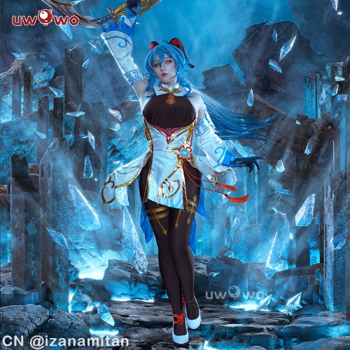 【Special Discount】Uwowo Plus Size Game Genshin Impact Cosplay Ganyu Plenilune Gaze Cosplay Costume | 【In Stock】M