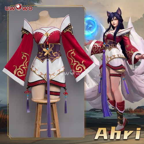 Uwowo League of Legends/LOL: Ahri Champion Nine Tailed Fox Wild Rift WR ASU Cosplay Costume | 【In Stock】M