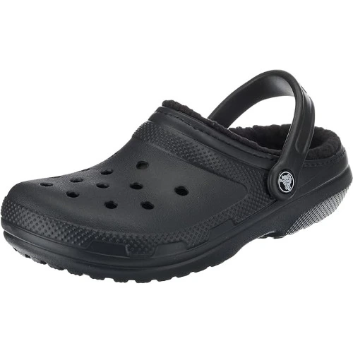 Crocs Unisex-Adult Classic Lined Clog - 9 Women/7 Men - Black/Black