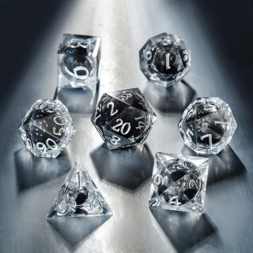 Black Liquid Core DnD D&D Dice Set | Full Set
