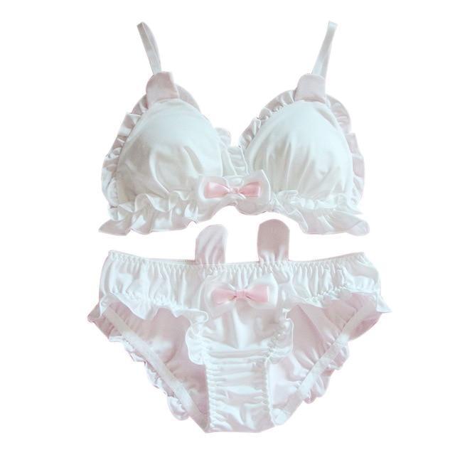 White Rabbit Lingerie Set - White / S (A Cup)
