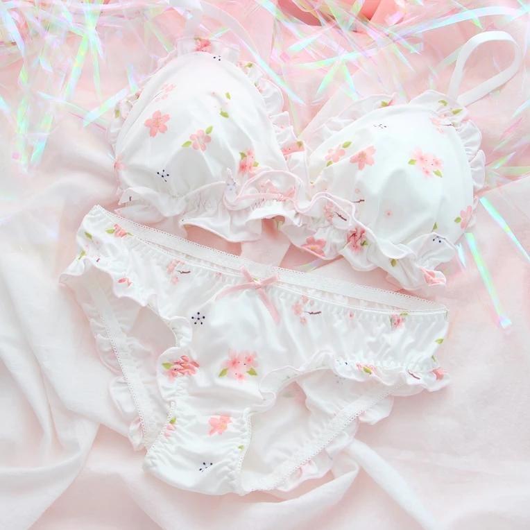 Sakura Blossom Lingerie Set - L (No Bigger Than C Cup)