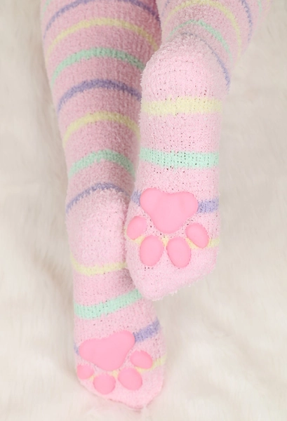 Kawaii Cat Paw Socks Cute Cat Claws Warm Thigh High Socks