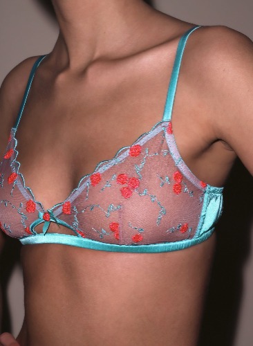 Rose & Vine Embroidery Bralette | bright jade / m