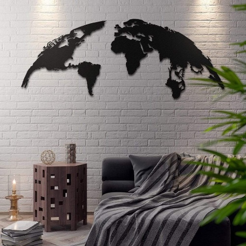 TheGlobe - Metal Wall Art by Northshire Wall Art - 60" x 23" Inches