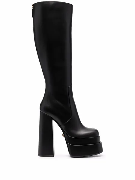 high-heel leather boots