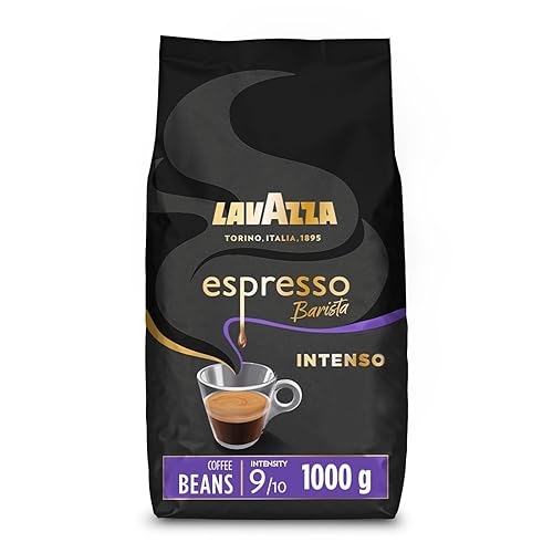 Lavazza, Espresso Barista Intenso, Drum Roasted Coffee Beans, Ideal for Espresso Coffee Machines, with Aromatic Notes of Cocoa and Wood, Arabica and Robusta, Intensity 9/10, Medium Roasting, 1 kg - Espresso Intenso - 1 kg (Pack of 1)