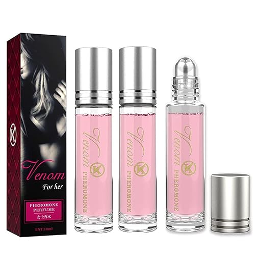 3pcs Pheromone Perfume for Women to Attract Men,Venom Pheromone Perfume,Roll-On Infused Essential Oil Perfume Cologne,10ml Concentrate Body Perfume Oil