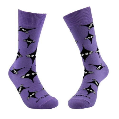 Peeking Eyes Socks from the Socks Panda - Medium Purple