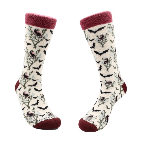 Sophisticated Bat & Birds Socks - (Adult Medium - Women's Shoe Sizes 5-10)