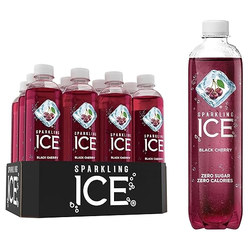 Sparkling Ice Black Cherry Flavoured Sparkling Water with Zero Sugar and Zero Calories, 503 ml (Pack of 12) - Black Cherry (Classic) - 503 ml (Pack of 12)