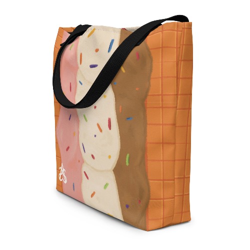 Ice Cream Sundae Large Tote Bag - Black