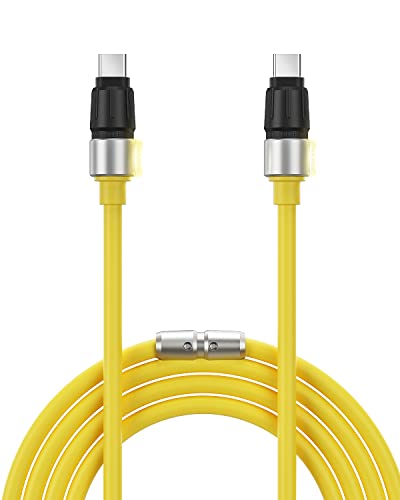 sharge USB C to USB C Cable, Phantom Type C Charging Cable for Gaming Keyboard Fast Charging Cable for MacBook, iPad Air 4, Samsung Galaxy, Pixel, Switch, and More (240W 1.2M) - Yellow