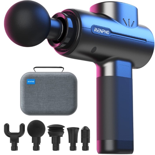 RENPHO Muscle Massage Gun, Powerful and Quiet Massage Gun Deep Tissue Percussion Massager Gun for Athletes, Electric Back Massagers, Handheld Portable Body Massager Gun Gifts - Ablack
