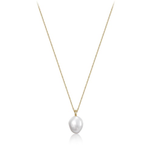 MINI PEARL PENDANT NECKLACE - 14k Gold Plated Sterling Silver