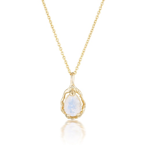 Pear Halo necklace II | Moonstone | 