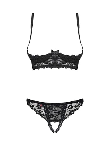 Obsessive Letica Cupless Dessous-Set - L-XL - Schwarz