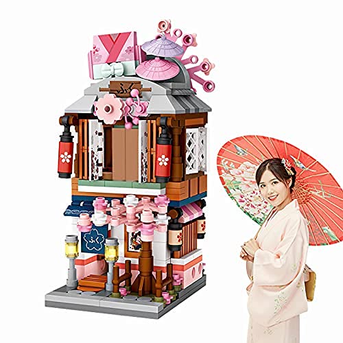 Japanese Street View Shop Bricks, Mini DIY Building Blocks Model MOC Construction Toy. (Not Compatible with Small Particle Bricks) (Kimono Shop)