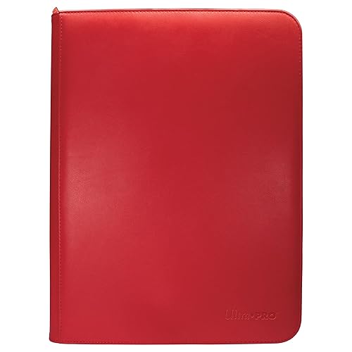 Ultra PRO - Vivid 9-Pocket Zippered PRO-Binder: (Red) - Protect Up to 360 Collectible Trading Cards, Sports Cards or Valuable Gaming Cards, Ultimate card Protection