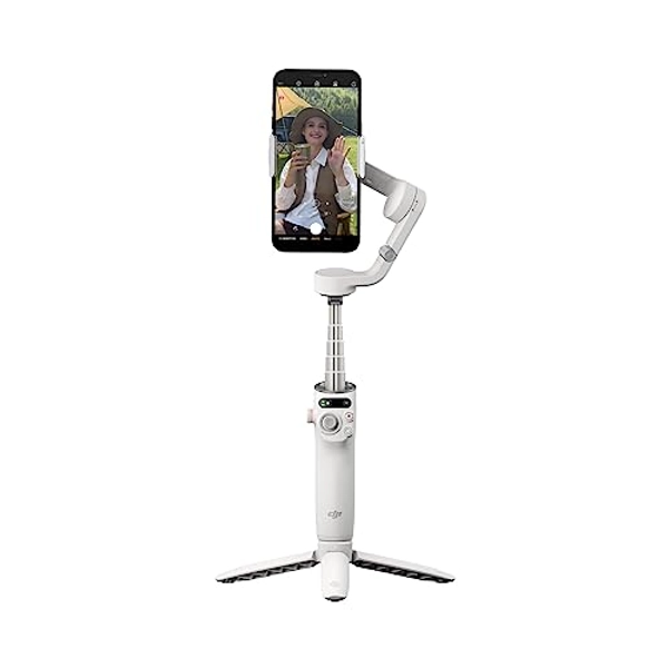 DJI Osmo Mobile 6, 3-Axis Phone Gimbal, Object Tracking, Built-in Extension Rod, Portable and Foldable, Android and iPhone Gimbal, Vlogging Stabilizer, YouTube TikTok Video, Platinum Gray