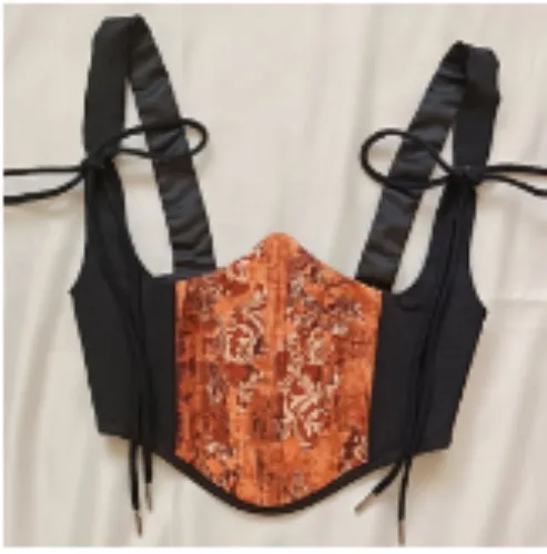 Black Ethnic Underbust Corset Size Medium