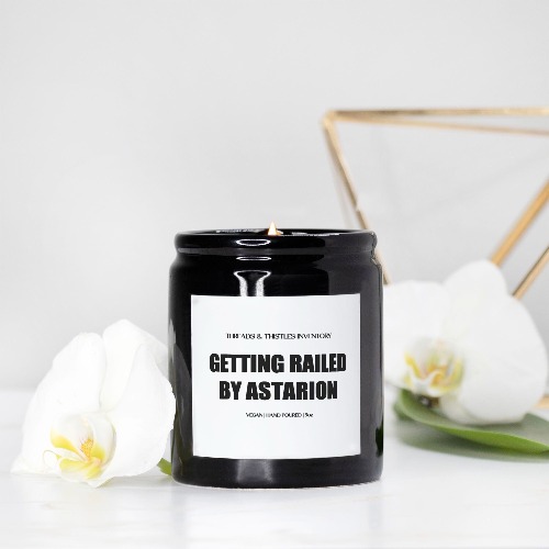 Getting Railed by Astarion | Candle Ceramic 8oz | Baldur's Gate - Black