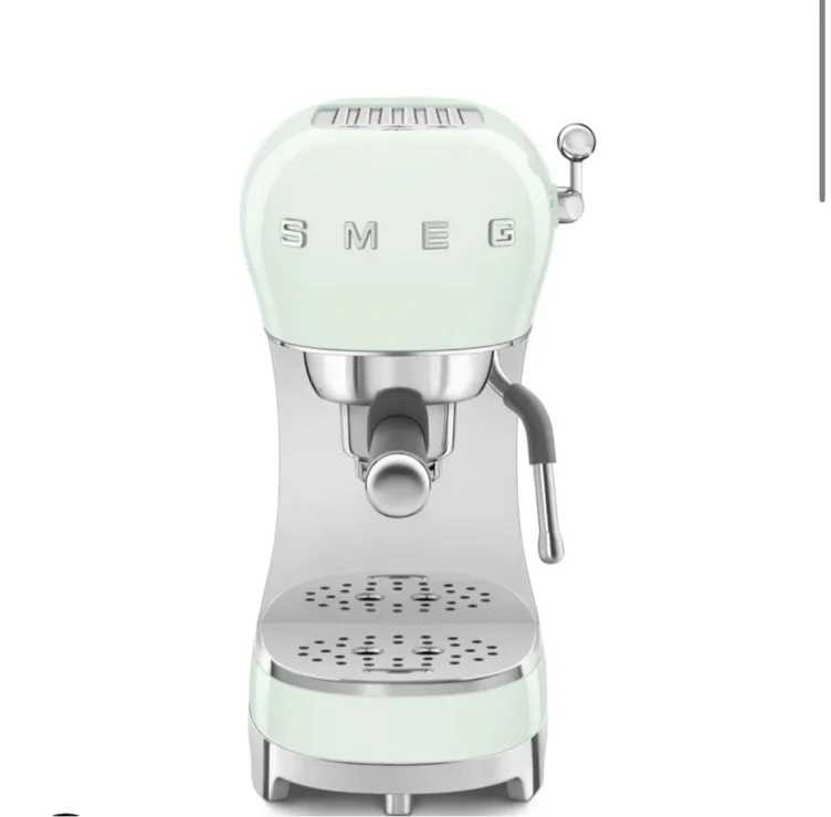 Espresso coffee machine Retro-style Pastel green Glossy