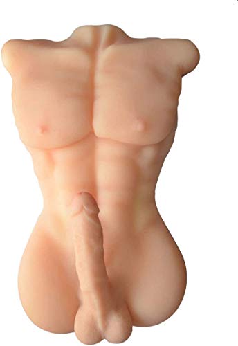 Male Torso Sex Doll,Silicone Love Doll for Women for Men Couple's Sex Toy Dildo (Flesh Male) - Male Torso Sex Doll for Woman - 20.8x13x6 Inch (Pack of 1)