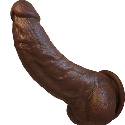 Thick G Spot Dildo Sex Toy - 6" Girth Huge Dildos with Strong Suction Cup, Brown Realistic Dildo for Vagina Anal Stimulation Orgasm, Lifelike Penis Adult Sex Toys for Women and Men - Brown