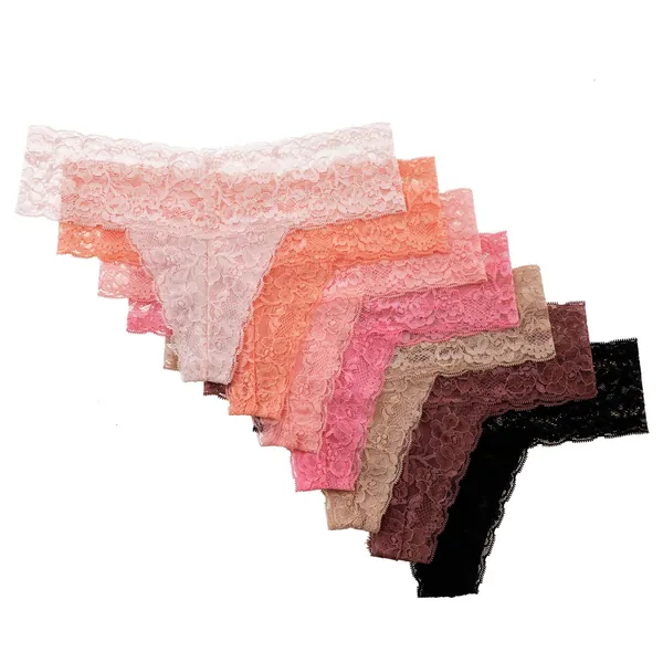 Alyce Intimates Women’s Lace Thong, Pack of 7