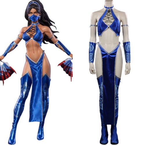 Mortal Kombat Kitana Costume Accessories Outfit Halloween Carnival Suit Cosplay Costume | Female / S