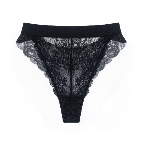 Wild Lace Hi Leg Black - S / Black