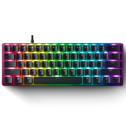 Razer Huntsman Mini 60% Analog Gaming Keyboard: Adjustable Actuation via Analog Optical Switches - Rapid Trigger Mode - Doubleshot PBT Keycaps - RGB Lighting - Portable 60 Percent Form Factor - Black - Analog Optical Switch - Huntsman Mini - Classic Black
