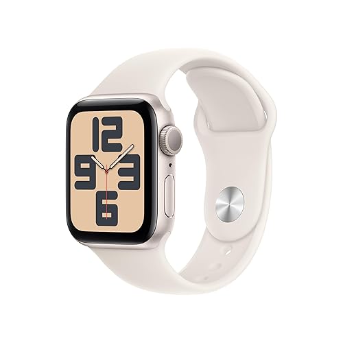 Apple Watch SE (2nd Gen) [GPS 40mm] Smartwatch with Starlight Aluminium Case with Starlight Sport Band S/M. Fitness and Sleep Trackers, Crash Detection, Heart Rate Monitor, Retina Display - Starlight Aluminum Case with Starlight Sport Band - 40mm Case - S/M - fits 130-180mm wrists - Without AppleCare+