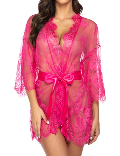 Avidlove Women's Lace Kimono Robe Babydoll Lingerie Mesh Nightgown S-5XL