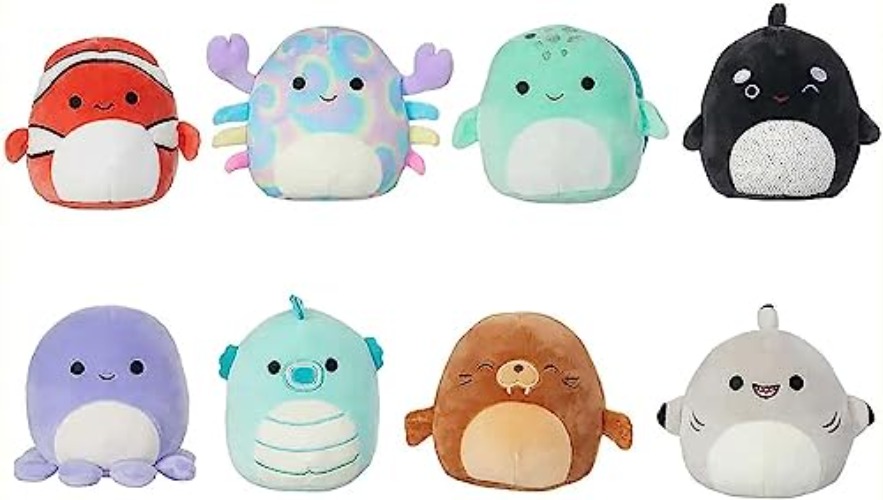 Squishmallow 5 Inch Mini Plush 8 Pack | Sealife