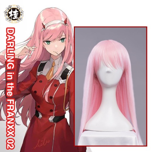 UWOWO Anime DARLING in the FRANXX Cosplay Wig Zero Two CODE:002 100cm Pink Hair