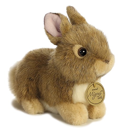 Aurora® Adorable Miyoni® Tots Baby Bunny Stuffed Animal - Lifelike Detail - Cherished Companionship - Brown 7 Inches