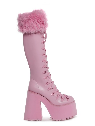 Fluffy Tall Pink Boots 💕