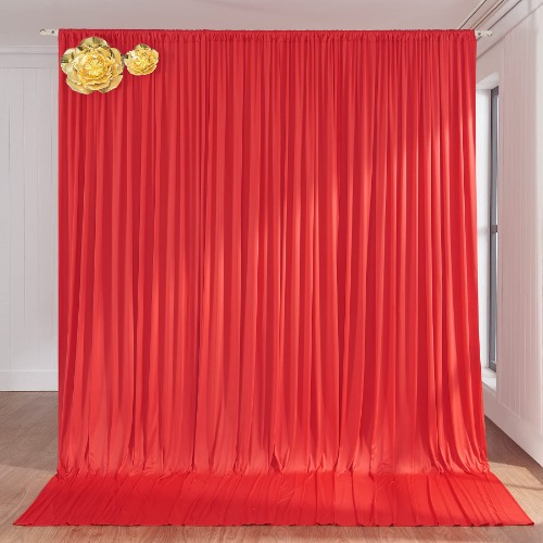 Red Backdrop Curtain Drapes 10x10ft Valentine's Day Backdrop Thick Fabric Wedding Curtains Party Background for Baby Shower Birthday Parties - (W)5ft x (H)10ft (2 panels) Red Backdrop